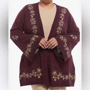 NWT Her Universe Disney Tangled Embroidered Burgundy Cardigan Sweater size 3X